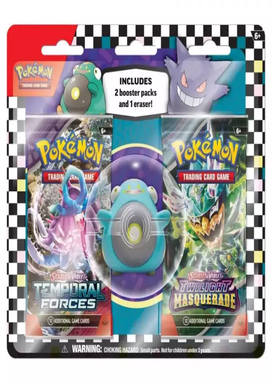 Pokemon TCG: Regreso a clases  Eraser Blister (2 tipos en ingles)